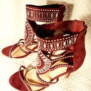 Mackin J Velvet Jeweled Heels Size 11